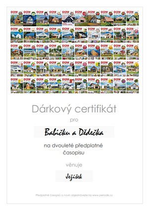 Náhled dárkového certifikátu