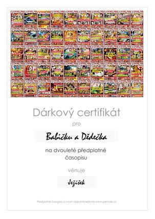 Náhled dárkového certifikátu