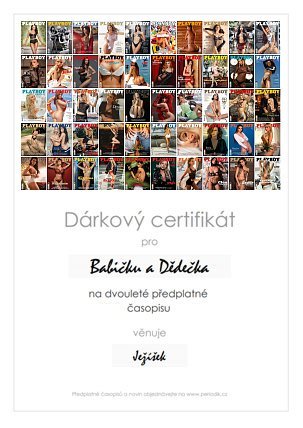 ukázka dárkového certifikátu