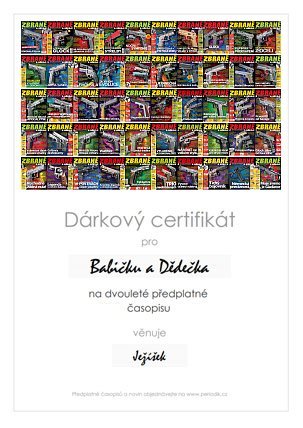 ukázka dárkového certifikátu