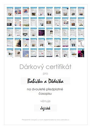 ukázka dárkového certifikátu