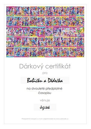 Náhled dárkového certifikátu