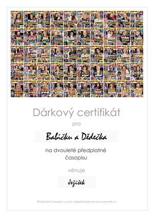 Náhled dárkového certifikátu