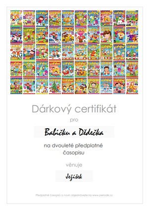 ukázka dárkového certifikátu