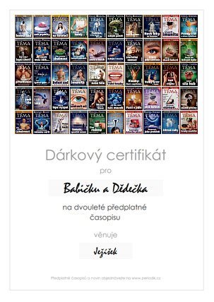 Náhled dárkového certifikátu