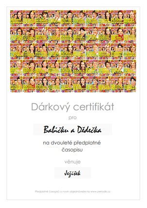 Náhled dárkového certifikátu