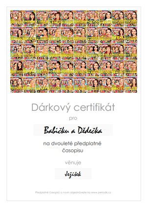 Náhled dárkového certifikátu