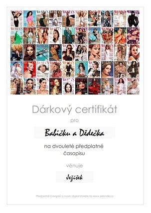 ukázka dárkového certifikátu