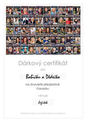 Náhled dárkového certifikátu