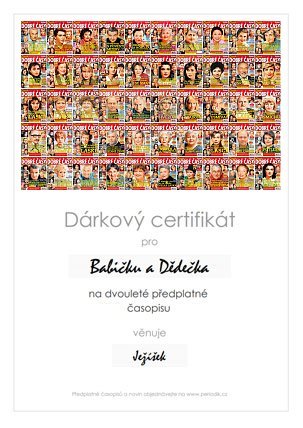 ukázka dárkového certifikátu