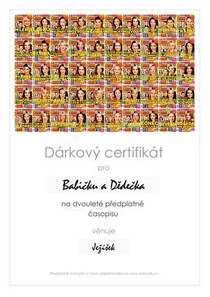 Náhled dárkového certifikátu