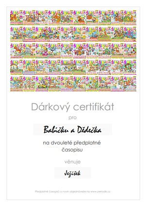 Náhled dárkového certifikátu