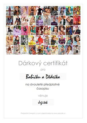 Náhled dárkového certifikátu