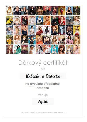 Náhled dárkového certifikátu