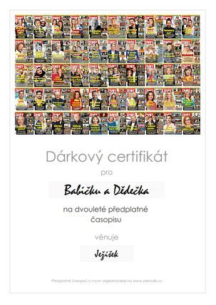 Náhled dárkového certifikátu