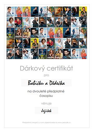 Náhled dárkového certifikátu