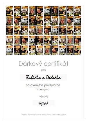 Náhled dárkového certifikátu