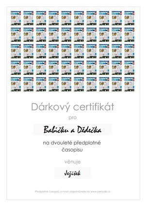 ukázka dárkového certifikátu