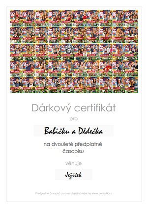 ukázka dárkového certifikátu