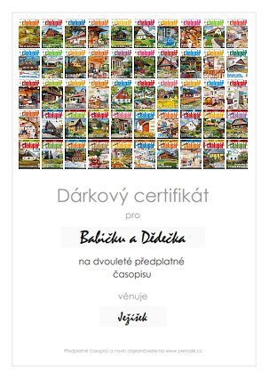 ukázka dárkového certifikátu