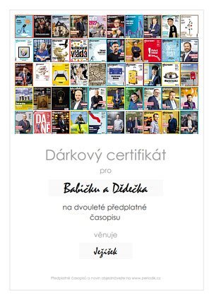 ukázka dárkového certifikátu