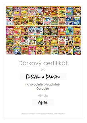 Náhled dárkového certifikátu