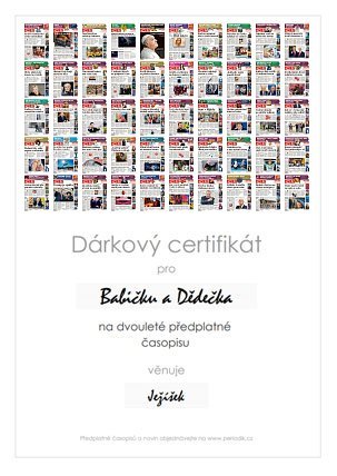 Náhled dárkového certifikátu