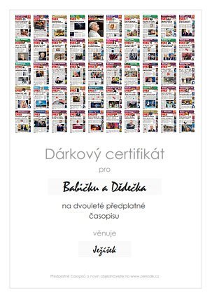 Náhled dárkového certifikátu