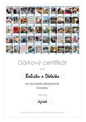 ukázka dárkového certifikátu