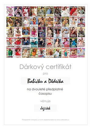 ukázka dárkového certifikátu