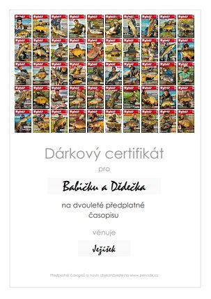 ukázka dárkového certifikátu