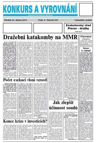 časopis Konkurs a vyrovnání č. 4/2015