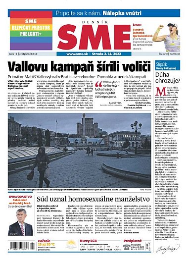 deník SME 2.11.2022