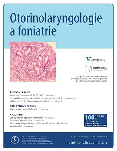 časopis Otorinolaryngologie a foniatrie č. 3/2021