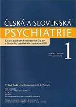 časopis Česká a slovenská psychiatrie č. 1/2021