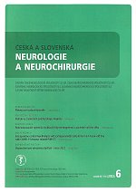 časopis Česká a slovenská neurologie a neurochirurgie č. 6/2022