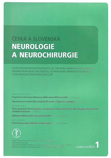 časopis Česká a slovenská neurologie a neurochirurgie č. 1/2023
